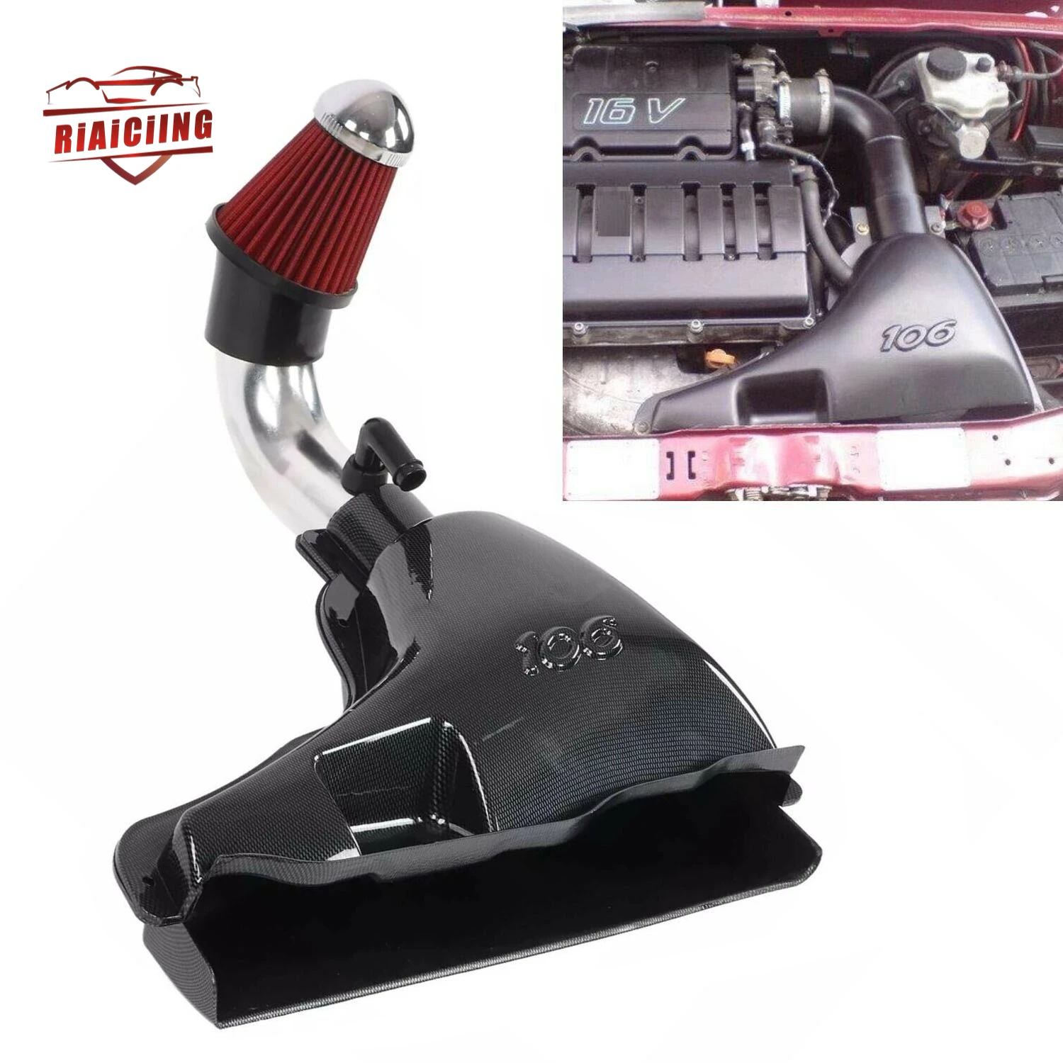 Caja admisión de carbono alto flujo Peugeot 106 VTS - imagen 2