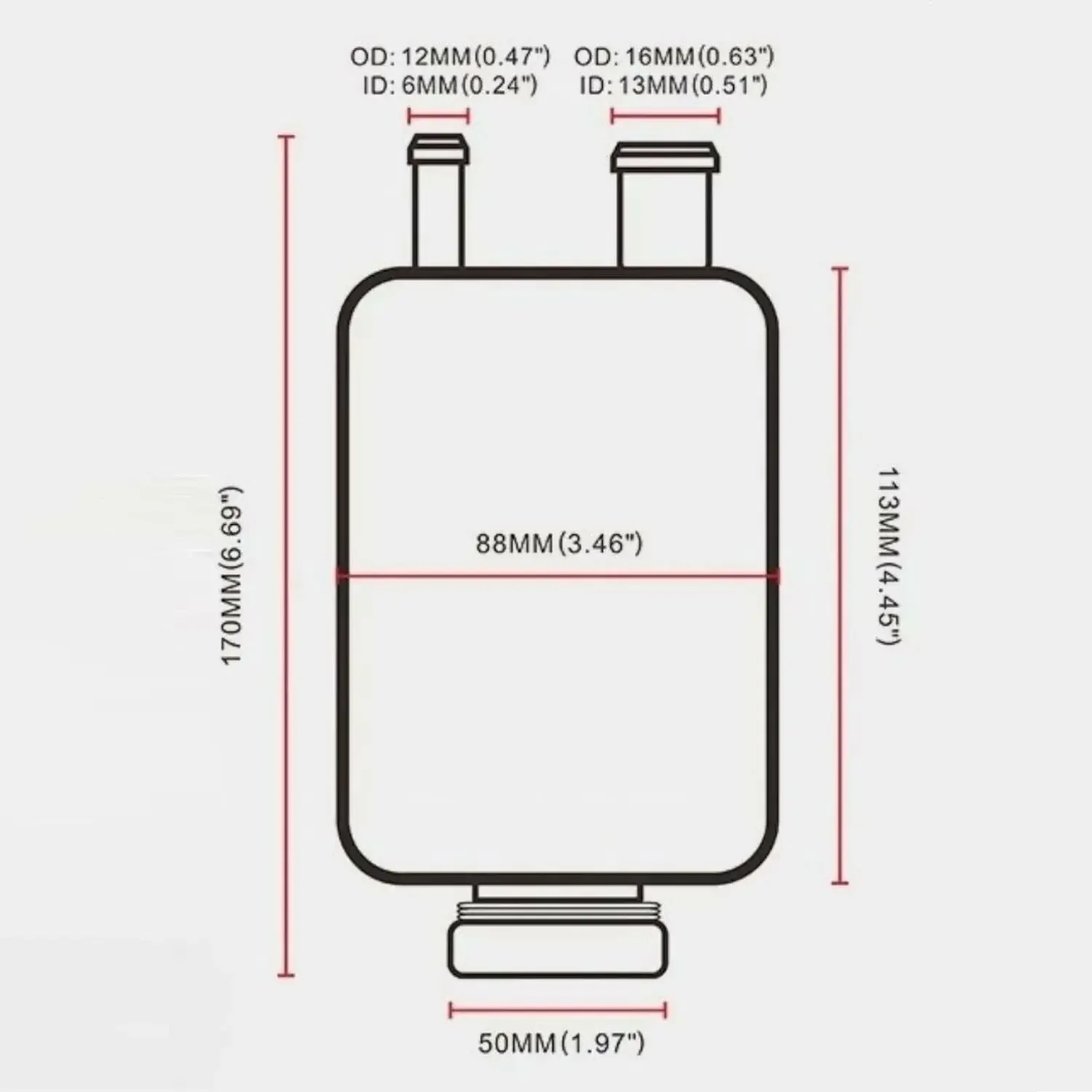 Depósito universal de dirección asistida para coche con abrazaderas - imagen 2
