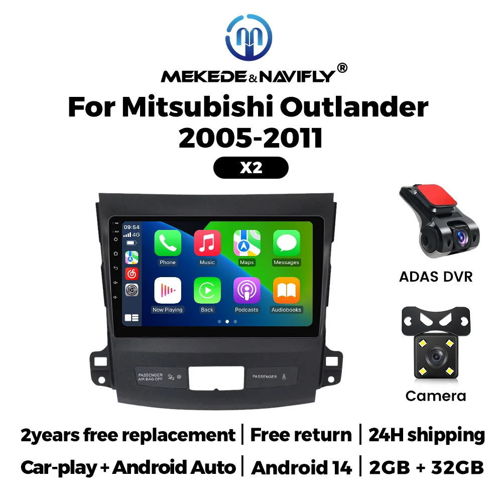 Radio Android Auto MEKEDE con GPS para Mitsubishi Outlander 2 - imagen 2