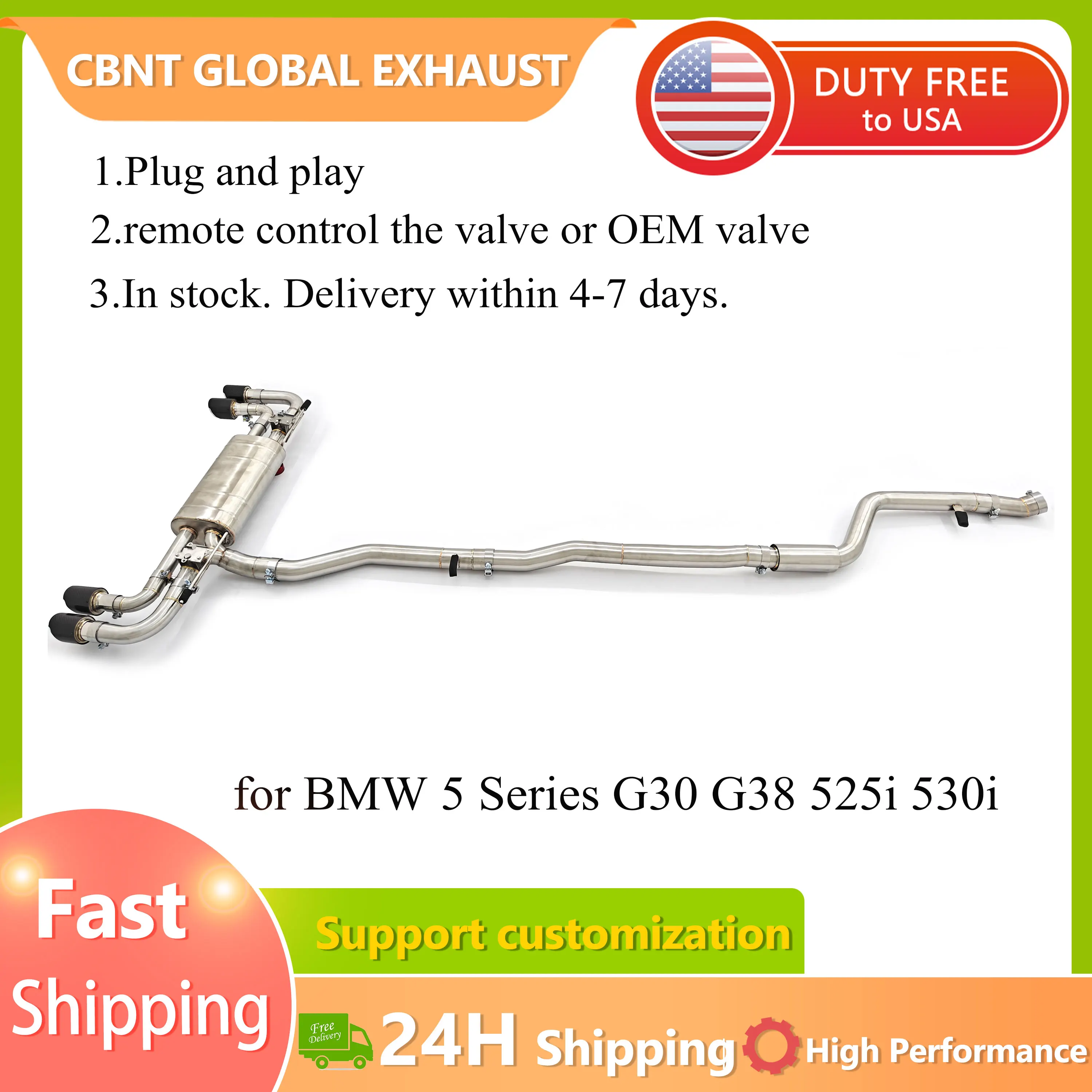 Escape cat-back Valvetronic CBNT para BMW Serie 5 G30/G38