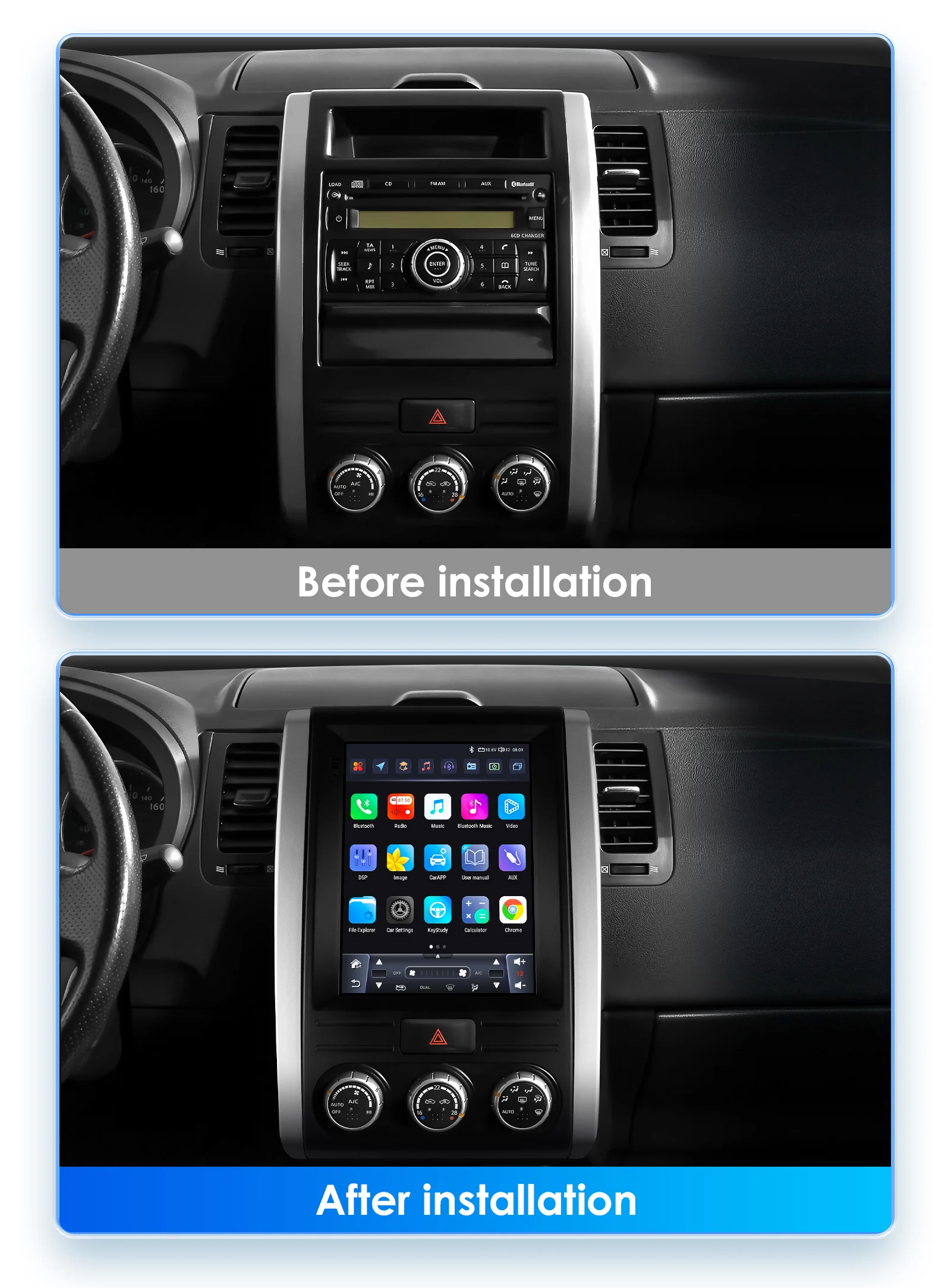 OSSURET-REPRODUCTOR Multimedia con pantalla Vertical para coche, autorradio estéreo 2Din con Android 13, 9,7 pulgadas, Carplay, para Nissan x-trail X Trail 2 T31 MX6 2007-2015 - imagen 2