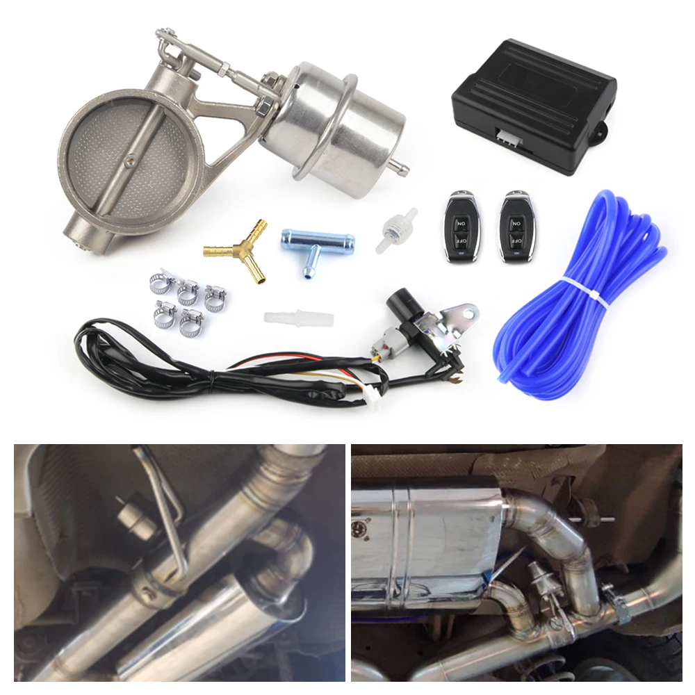 Juego de válvulas de Control de escape de acero inoxidable con recorte de actuador de vacío, 2, 2,36, 2,5, 2,75, 3, 3,5 pulgadas, soporte de soldadura