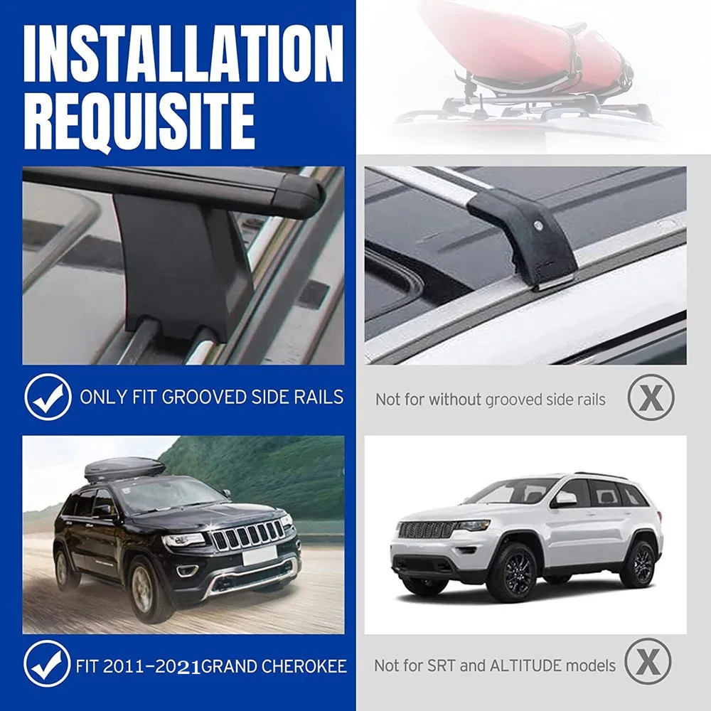 Barras de techo antirrobo para Jeep Grand Cherokee 2011-2021 - imagen 2