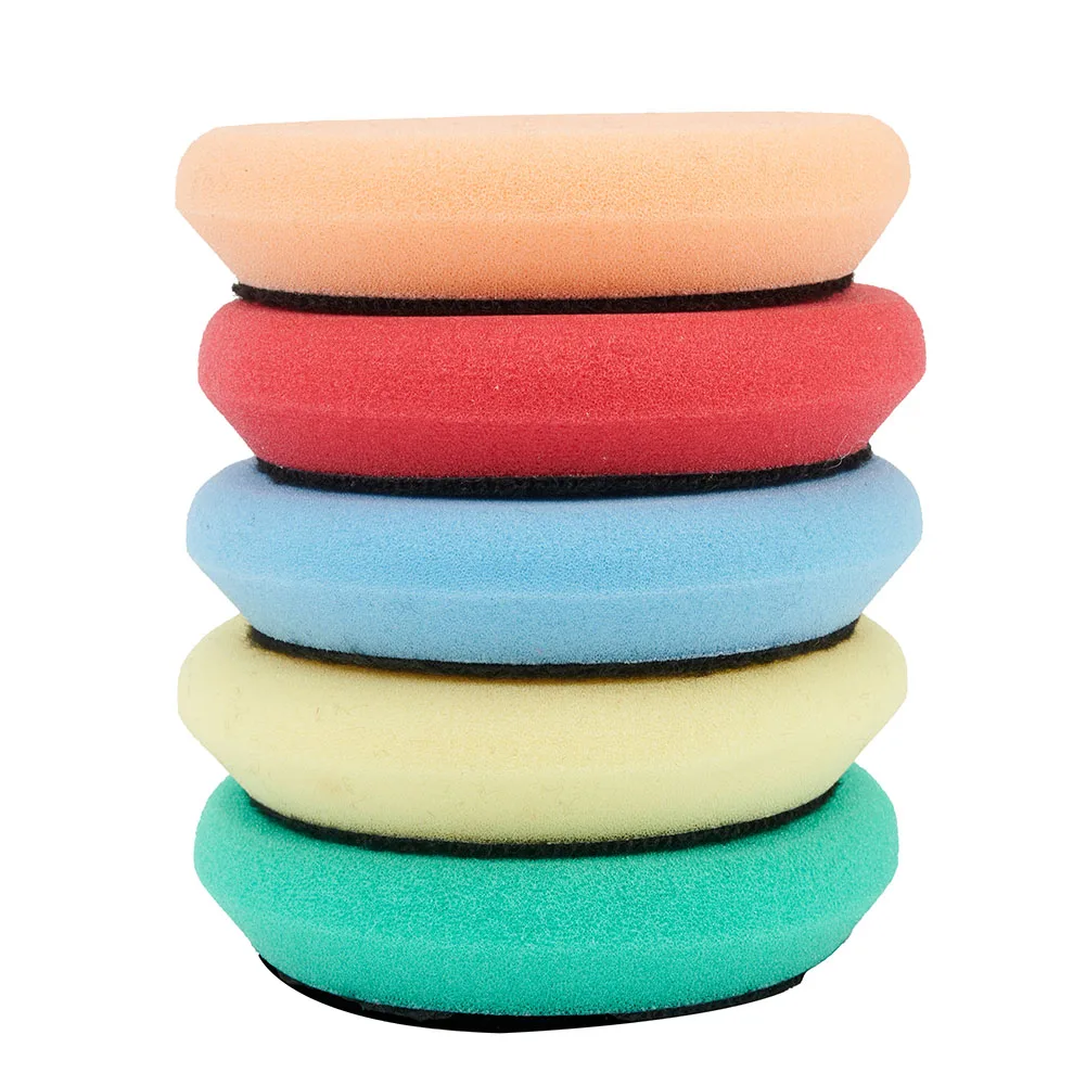 Almohadillas de espuma de colores para pulido y encerado de coche