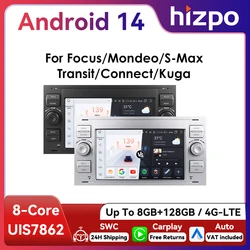 HIZPO Radio Android Auto 2 DIN 7" para Ford Focus y Mondeo