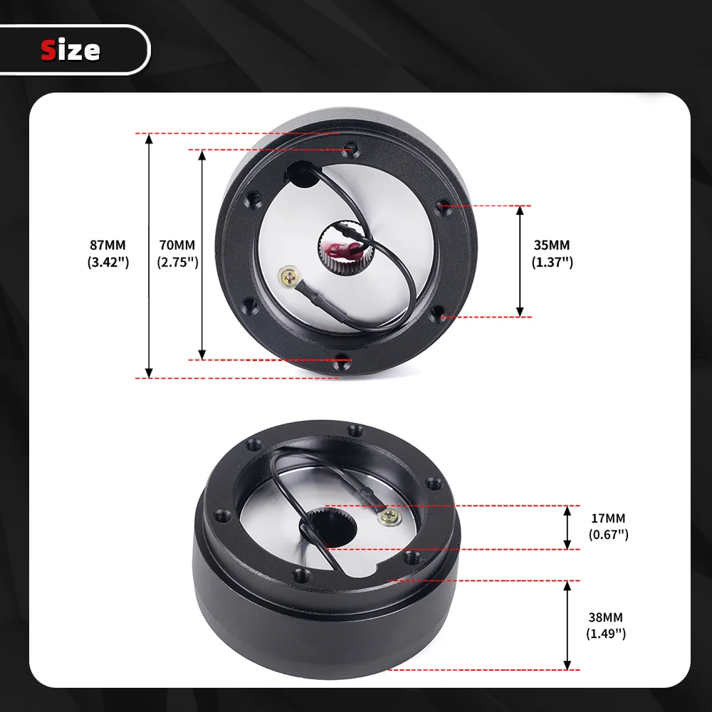 BARTOO QR061 Adaptador de buje corto para volante VW Golf MK1/MK2 - imagen 3