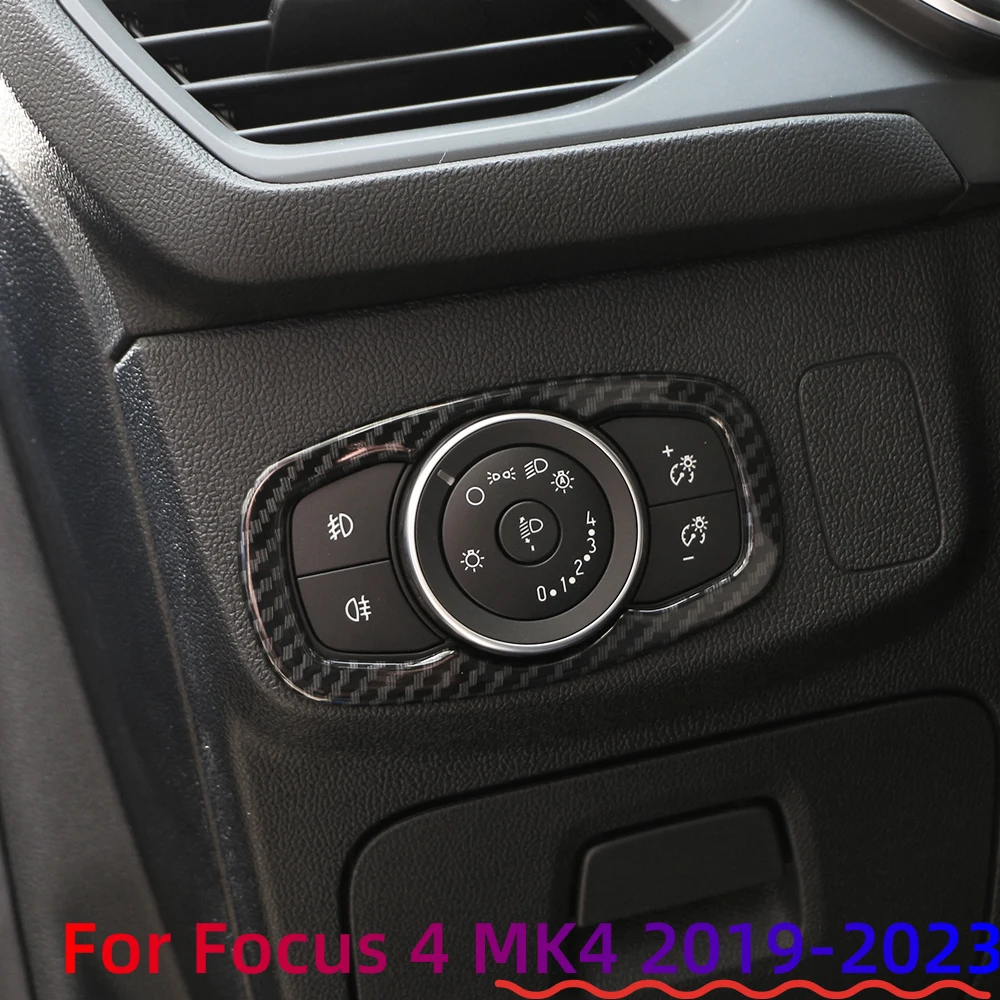 Cubierta botón interruptor faro delantero fibra carbono Ford Focus MK4 - imagen 4