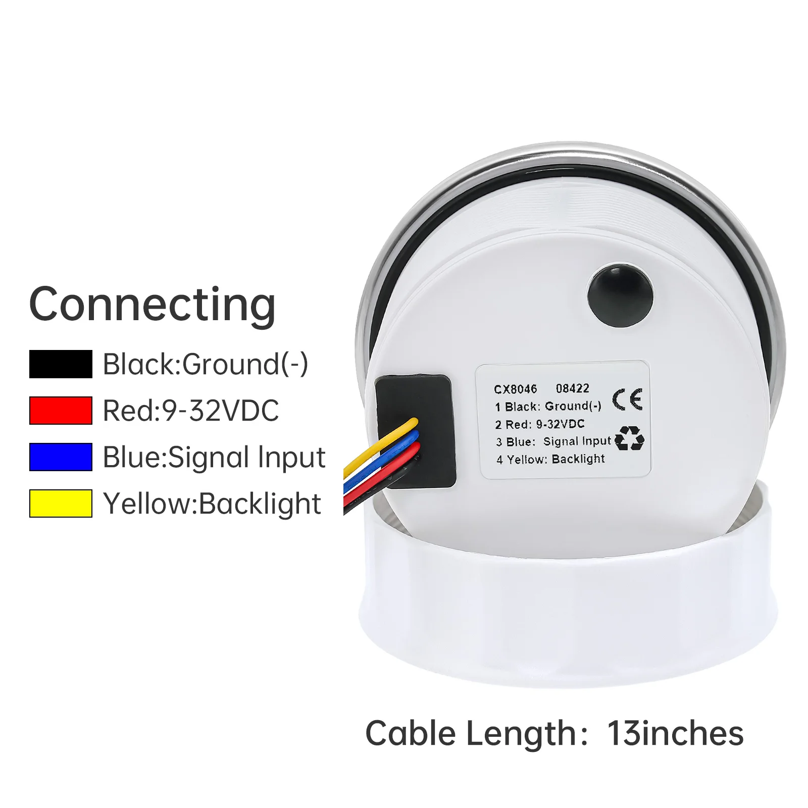 Indicador de ángulo de timón para barco 85 mm IP67 0-190 Ω - imagen 4