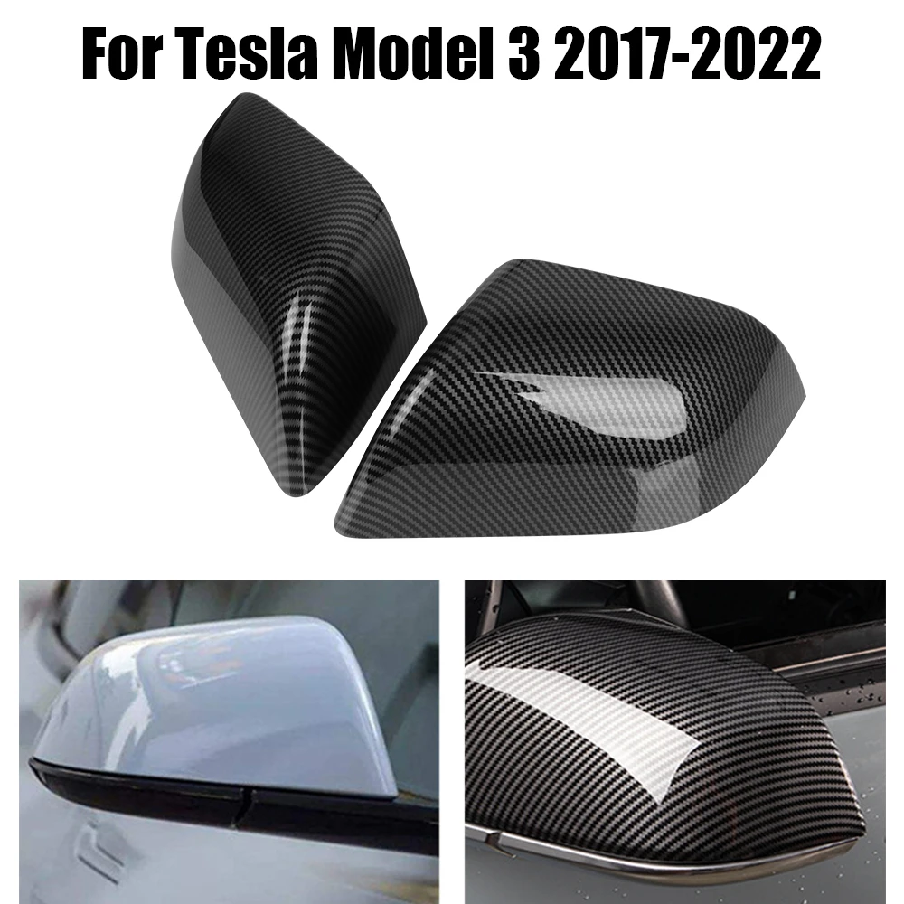 Cubierta espejo retrovisor fibra de carbono Tesla Model 3 2017-2022 - imagen 3