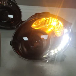 Faros LED delanteros para Fiat 500 2007-2014 con carcasa negra