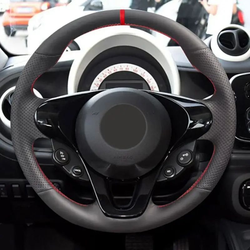 Funda de volante en microfibra cosida a mano – Smart Fortwo 2015-2018