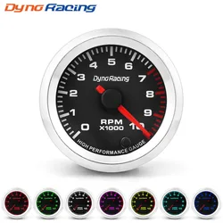 Tacómetro para coche Dynoracing 52 mm, 0-10.000 rpm, 7 colores