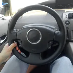 Funda de volante de cuero para Renault Mégane II, Scénic II y Kangoo