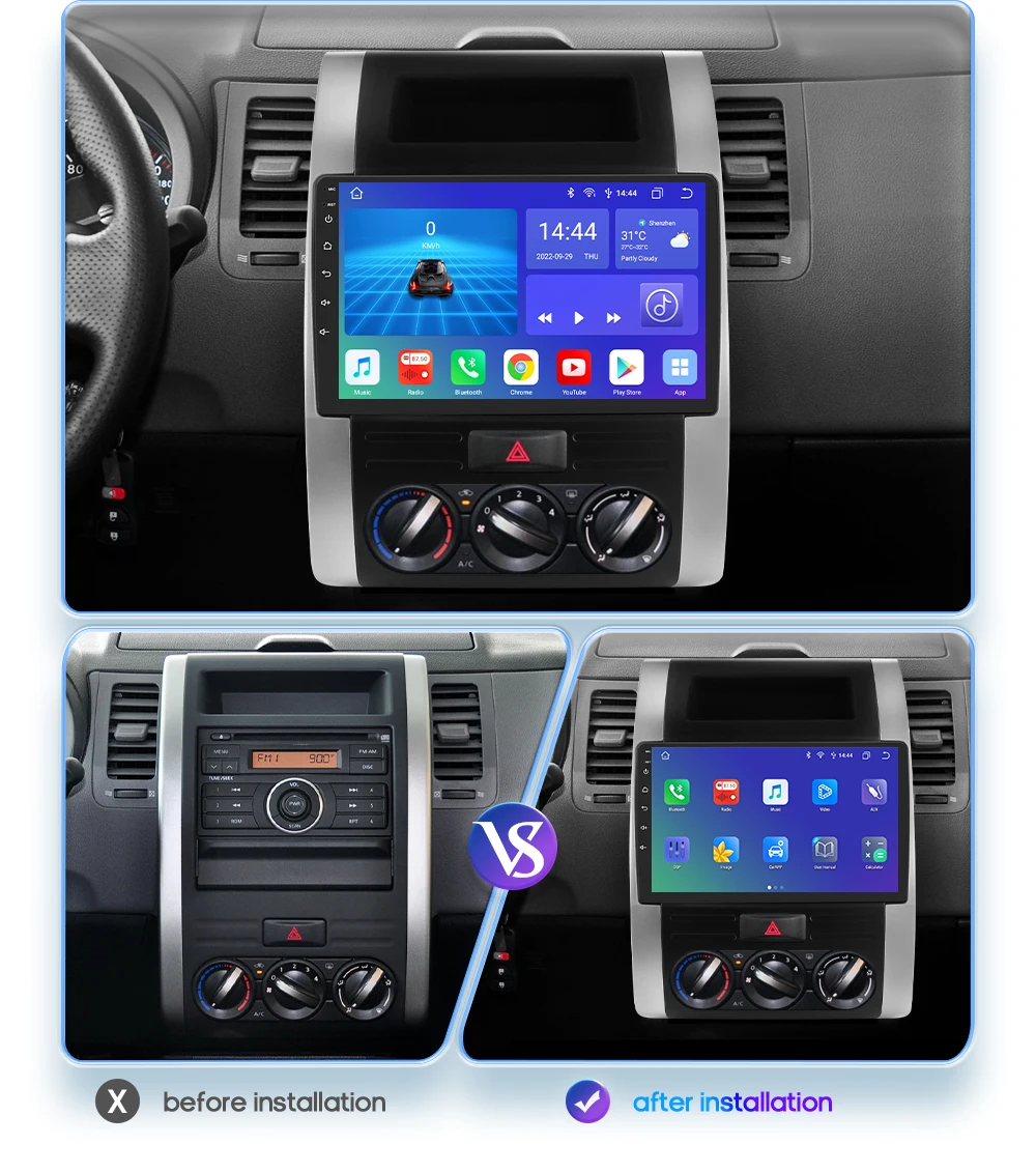 Autoradio Android 2Din Nissan X-Trail T31 GPS Wireless CarPlay DSP - imagen 5