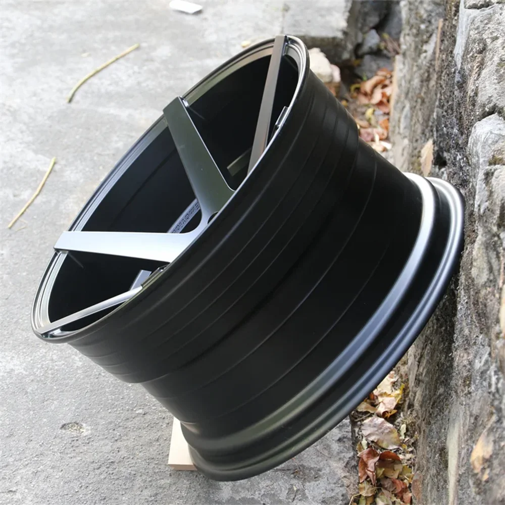 Llantas negras de perfil profundo con 5 tornillos para coche - imagen 3