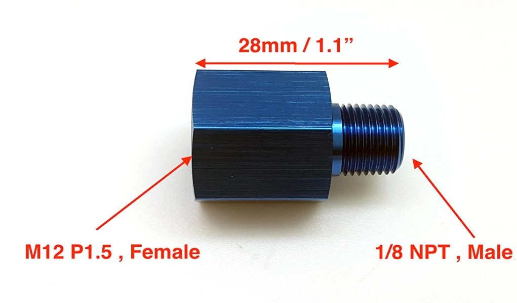 JIAX Adaptador de rosca 1/8 NPT a M12x1,5 para sensor de presión - imagen 3