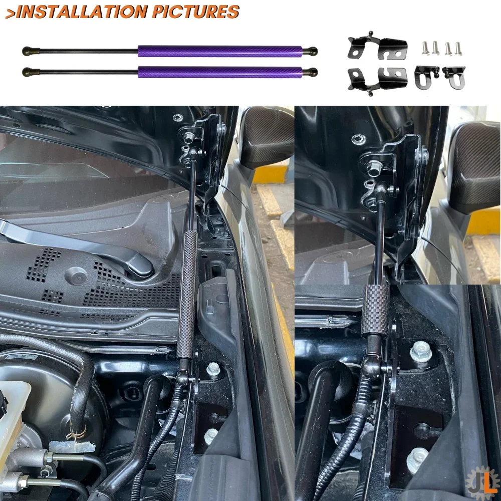 Amortiguadores de gas para capó Mazda MX-5 ND, acabado carbono - imagen 2