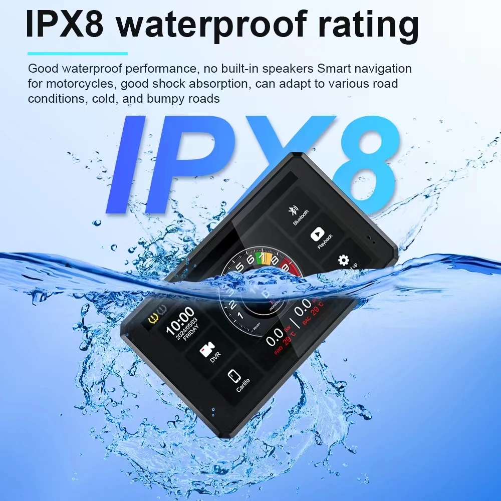 Pantalla CarPlay y Android Auto para moto con GPS IPX8 - imagen 4