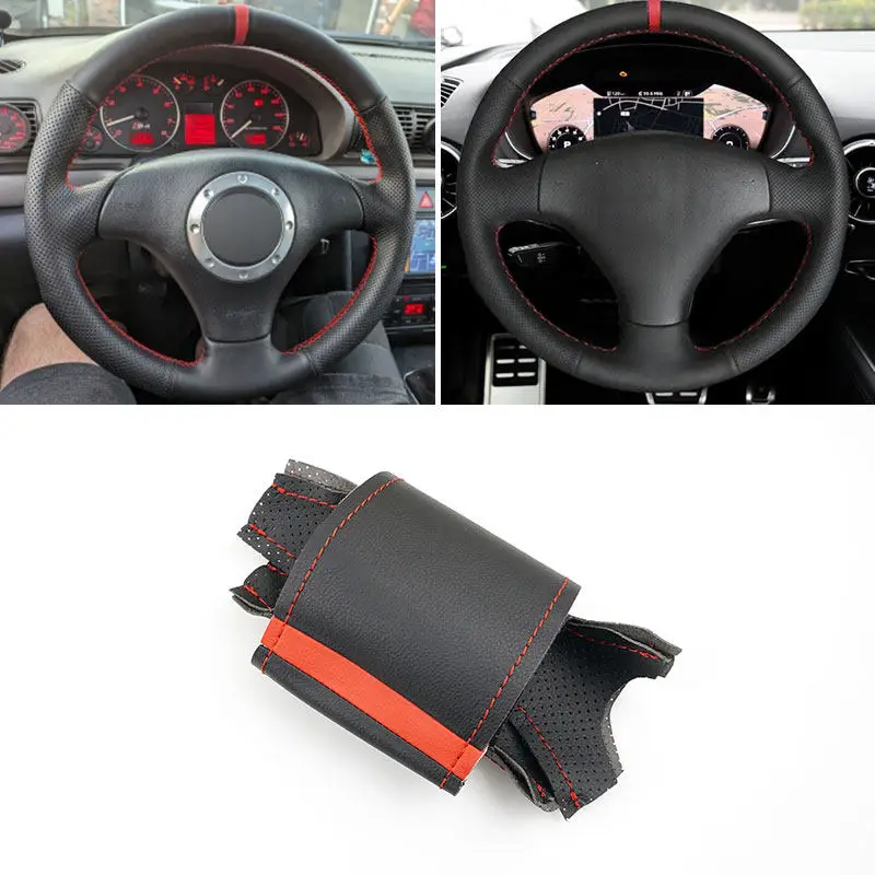 Funda de volante Audi A3/A4/TT de cuero perforado cosida a mano