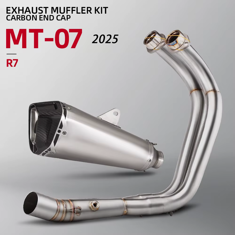 Para YAMAHA MT07 FZ07 XSR700 R7 2025 sistema de Escape completo para motocicleta modificar el colector de Escape tubo silenciador de carrera Delta con DB Killer - imagen 2