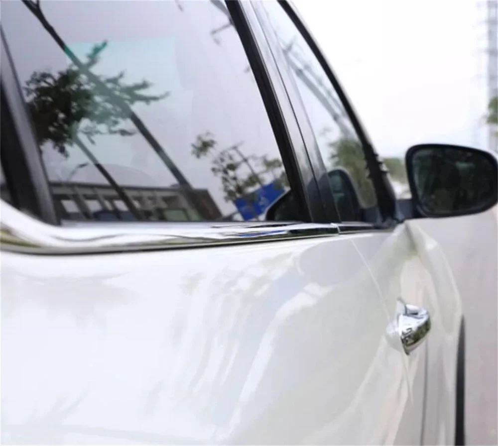 Estilo de coche para Toyota Fortuner AN150 AN160 SW4 2016-2019 puerta lateral debajo de la ventana inferior moldura tira cubierta embellecedora de acero inoxidable - imagen 4