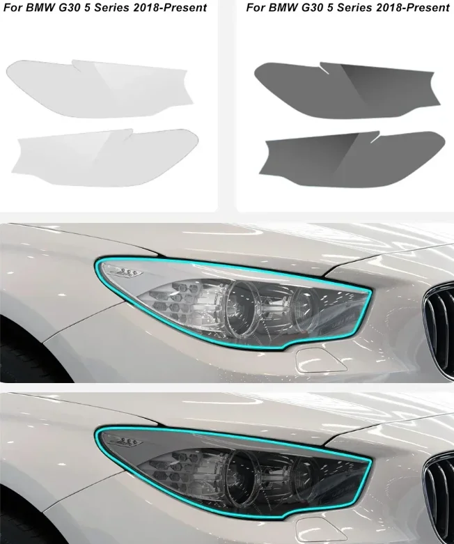 Película protectora faros TPU negra compatible BMW F30 F10 G30 - imagen 3