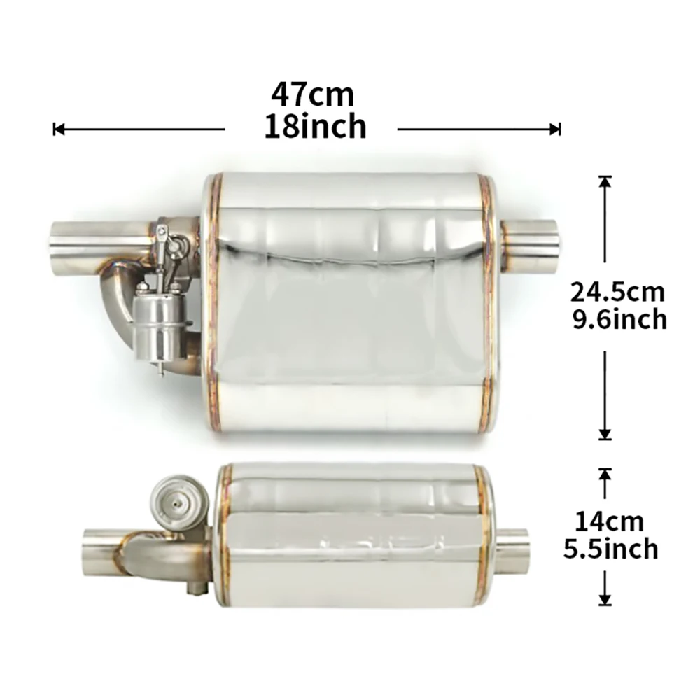Silenciador escape deportivo acero inoxidable 2-3" universal motorizado - imagen 2