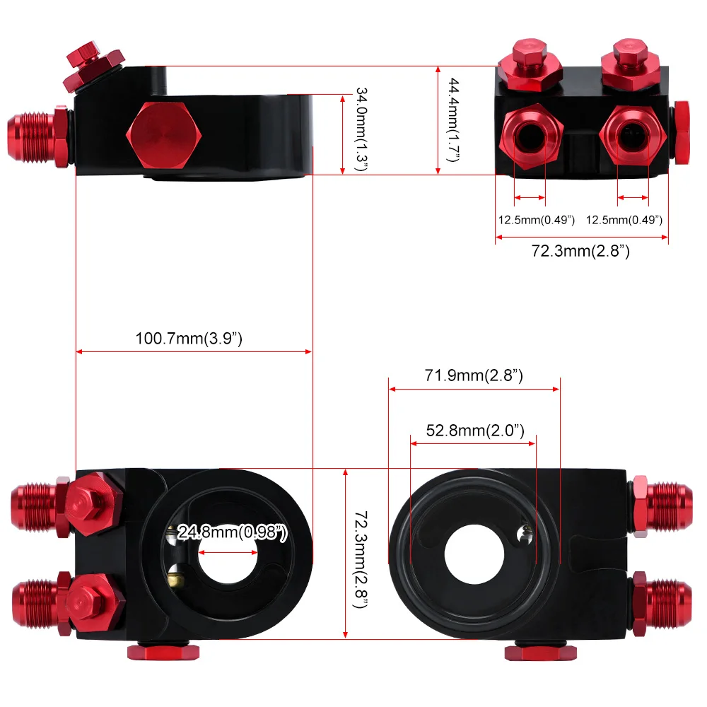 PQY6746 Adaptador sándwich de filtro de aceite con termostato - imagen 4