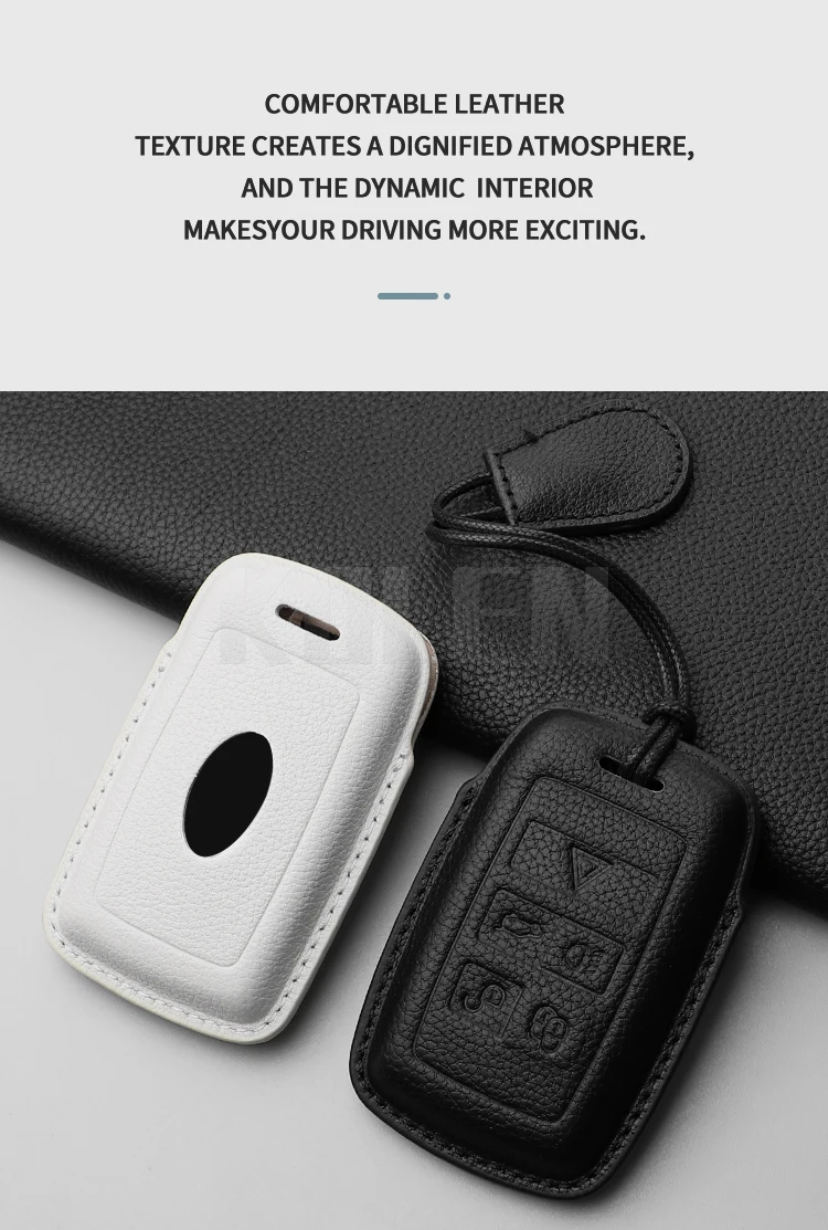 Vista adicional de la funda de cuero para llave