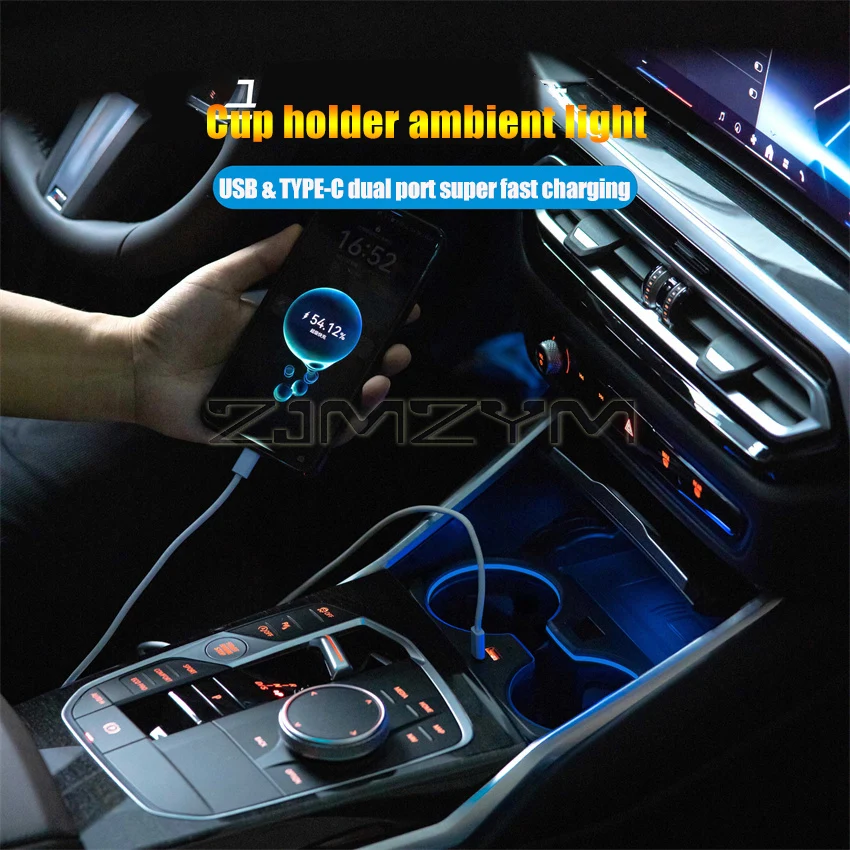 Portavasos luminoso con luz ambiental para BMW X3 X4 iX3 - imagen 4