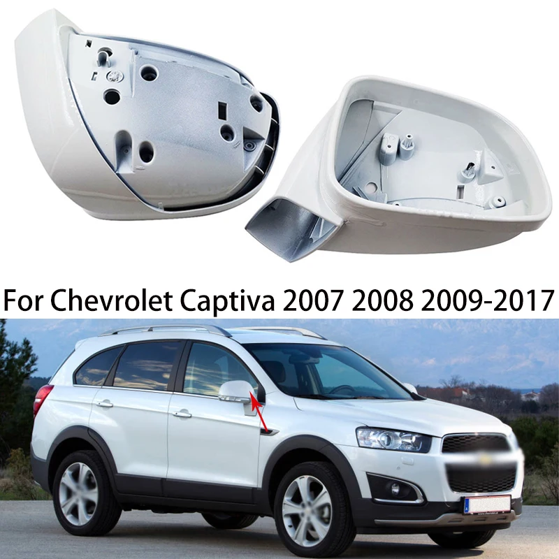 Cubierta de espejo retrovisor izquierdo y derecho, Marco embellecedor de carcasa para Chevrolet Captiva 2007, 2008, 2009, 2010, 2011, 2012, 2013-2017