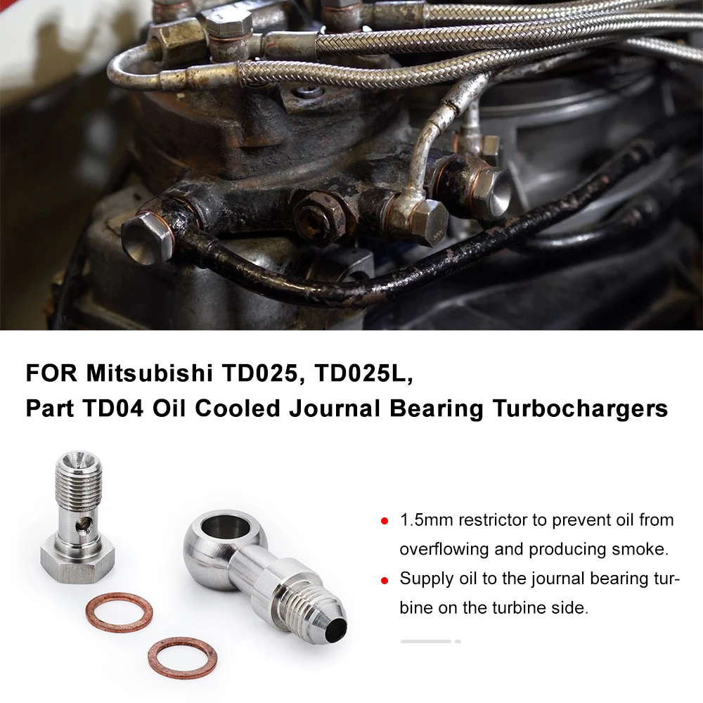 Kit aceite turbo banjo M10x1,0 a 4AN – Mitsubishi TD025 - imagen 5