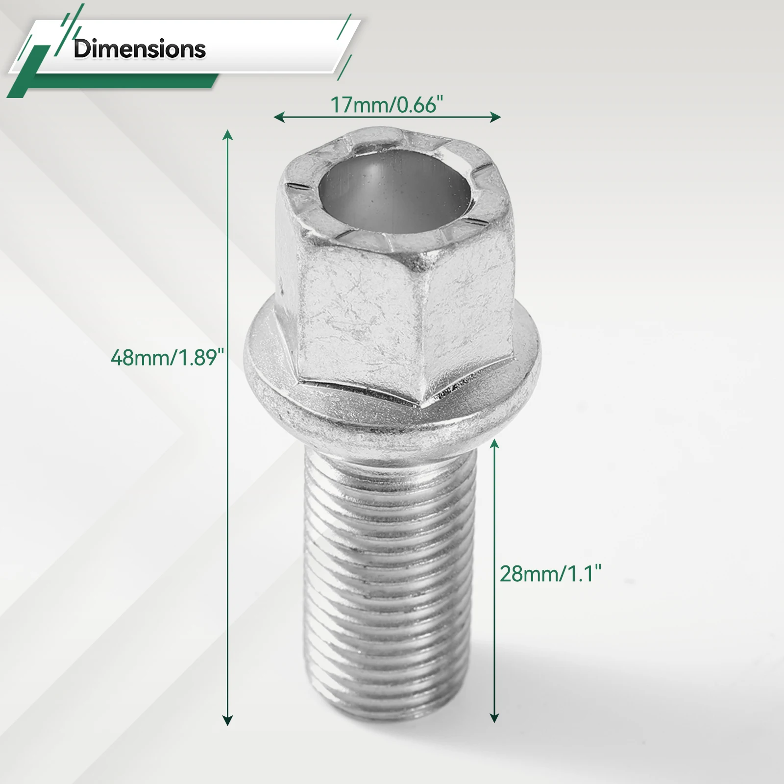 Tornillos de rueda cromados para VW Golf Polo Tiguan y Audi A3 - imagen 3