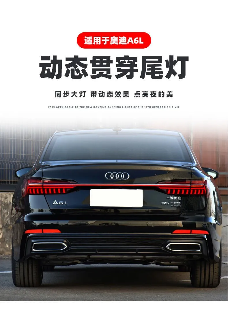 Detalle de la funda para trasera LED en Audi A6