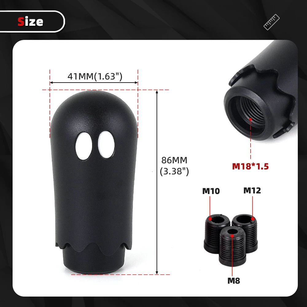 RASTP Perilla de cambio fantasma JDM con adaptador – Halloween - imagen 2