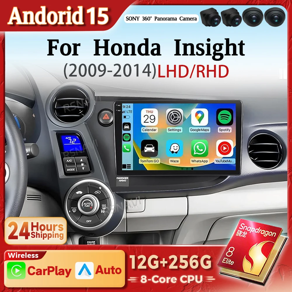 Autorradio Android 2DIN con CarPlay para Honda Insight 2009-2014