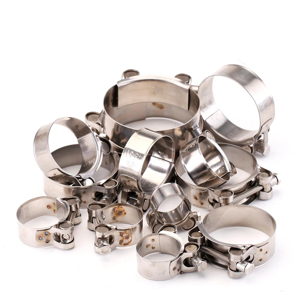 Clip de abrazadera de escape de motocicleta de acero inoxidable, Kit de abrazadera de silenciador de motocicleta antideslizante, 26-85mm - imagen 2