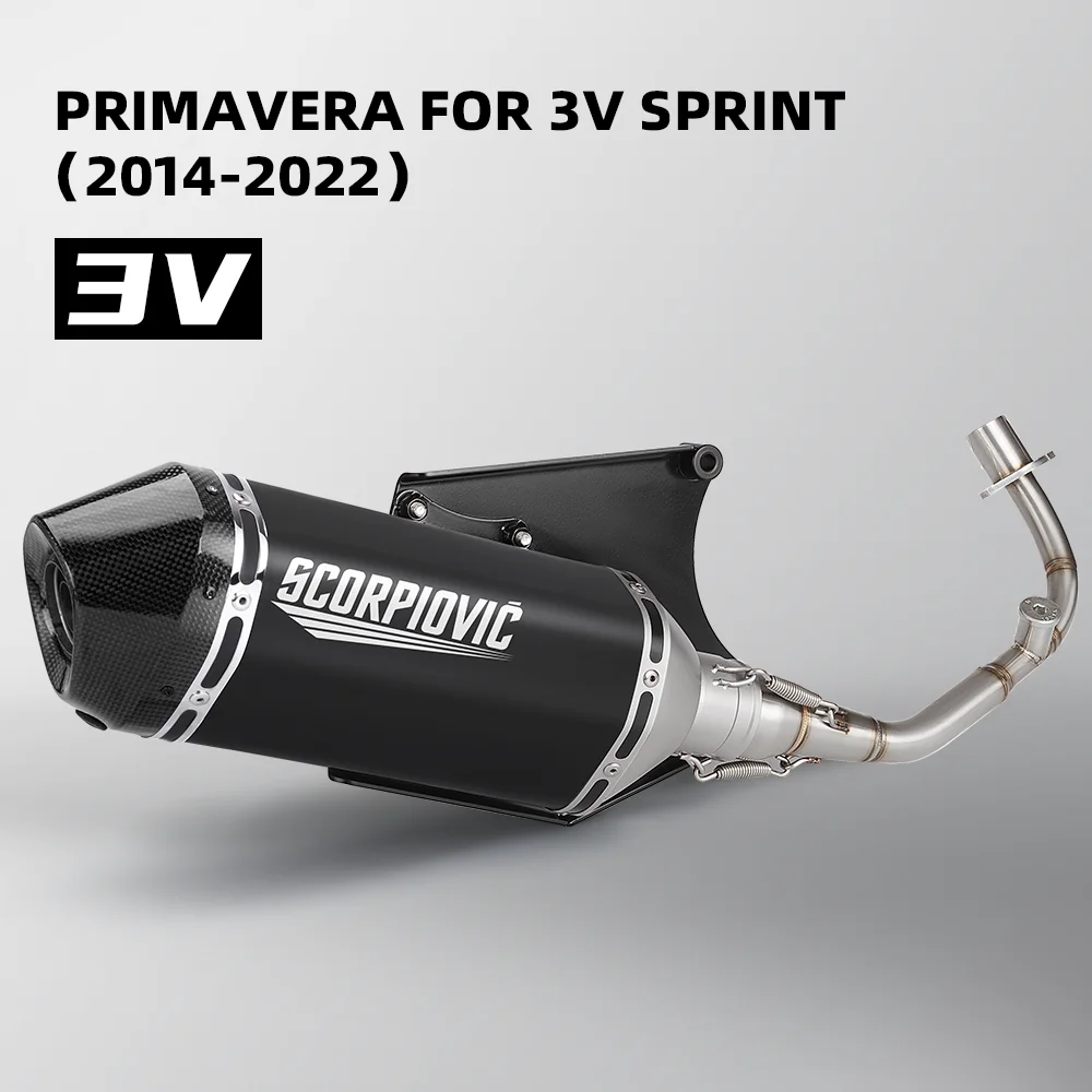 Silenciador de escape de motocicleta, conexión de tubo medio modificado, Enlace A, estilo de escape completo para Vespa 150, Sprint, Spring