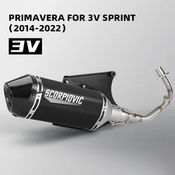 Silenciador de escape de motocicleta, conexión de tubo medio modificado, Enlace A, estilo de escape completo para Vespa 150, Sprint, Spring