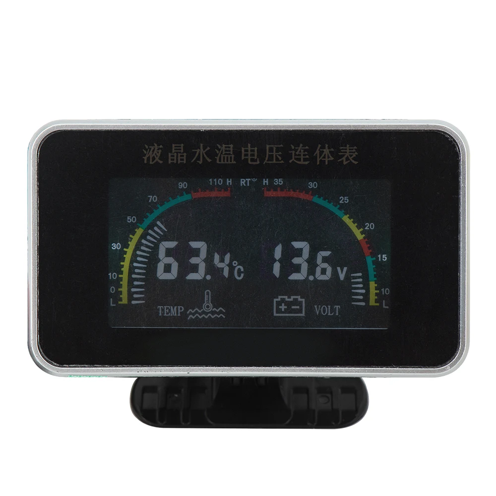 Universal Car voltímetro digital con medidor temperatura agua LCD - imagen 2