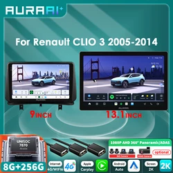 Autoradio Android 13 de 9/13,1 pulgadas para Renault Clio 3 2005 - 2014 7870 AI reproductor multimedia Carplay pantalla 3D + 2K ADAS 360