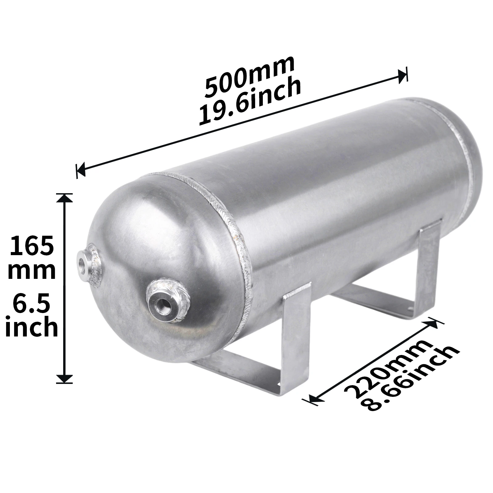 Tanque de aire de aluminio para suspensión neumática y bocina - imagen 3