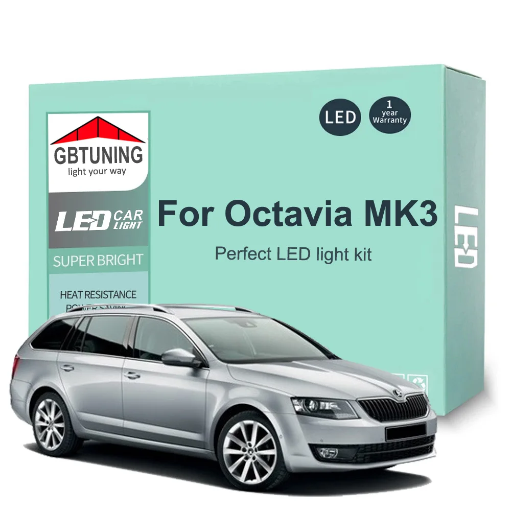 14 Uds Canbus Kit de bombillas LED para Interior para Skoda Octavia MK3 3 5E 5E3 5E5 RS Sedan Estate 2012-2017 lámpara para maletero de lectura de coche