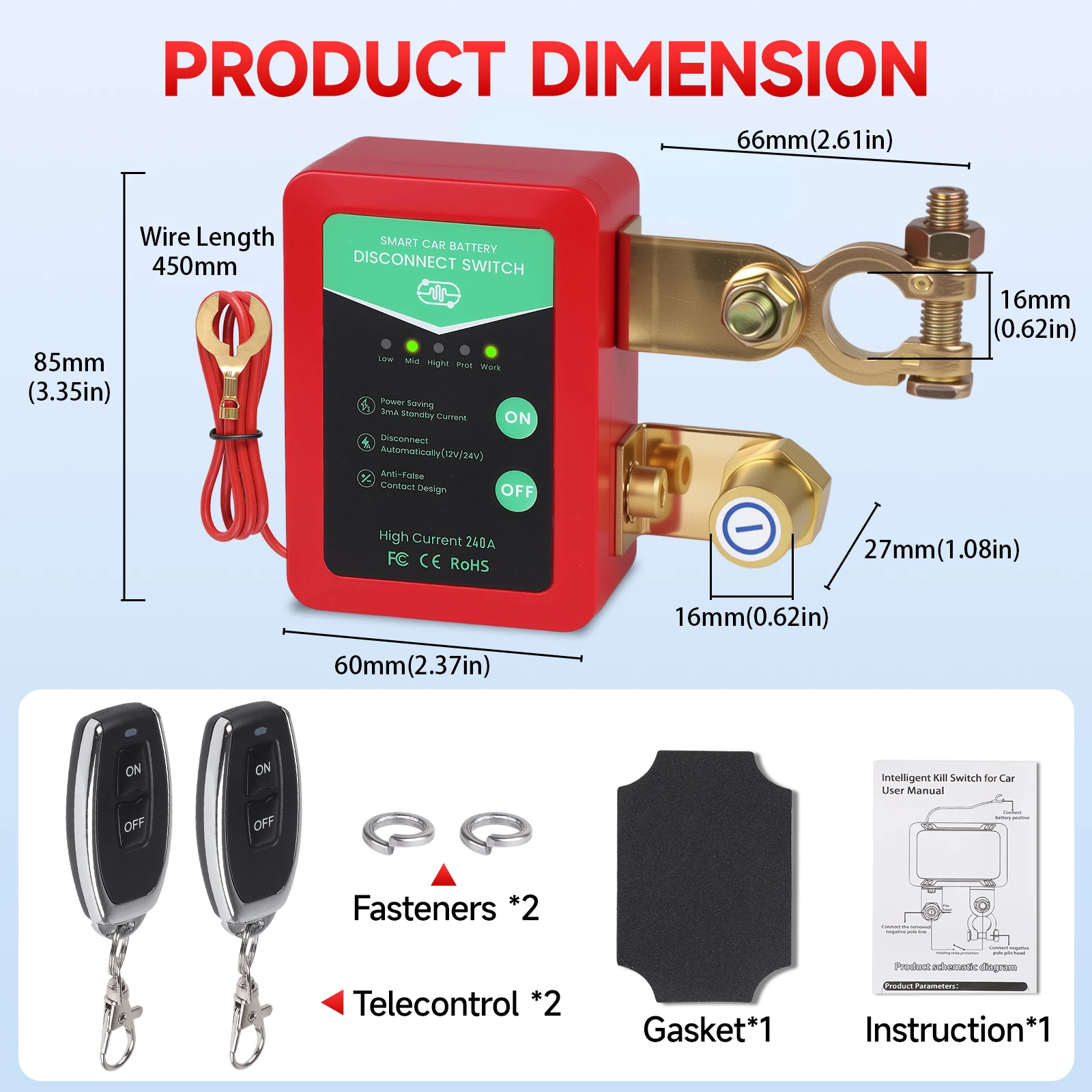 Interruptor de desconexión remota batería inteligente para coche - imagen 4