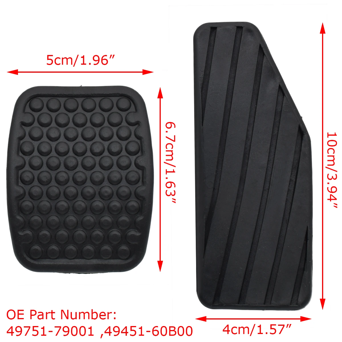 Kit cubre pedales goma Suzuki Swift, Samurai, Vitara, Sidekick, Daewoo - imagen 3