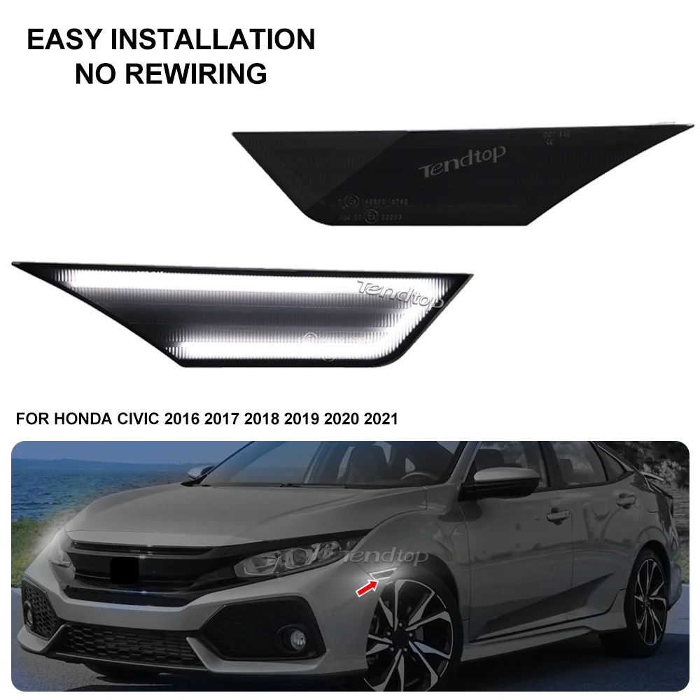 Luces LED DRL para Honda Civic 2016-2021 ahumadas 2 uds - imagen 5