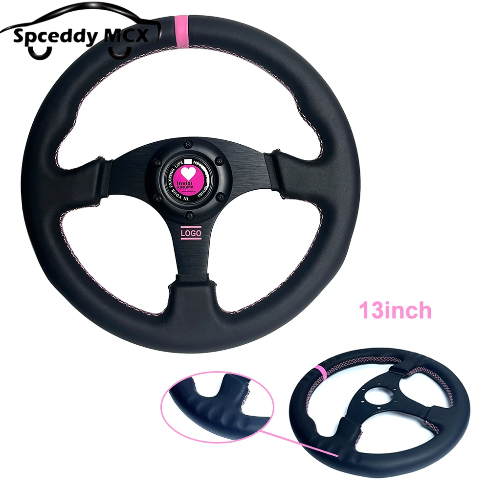Volante infantil rosa 350 mm con claxon corazón – BMW Audi - imagen 5
