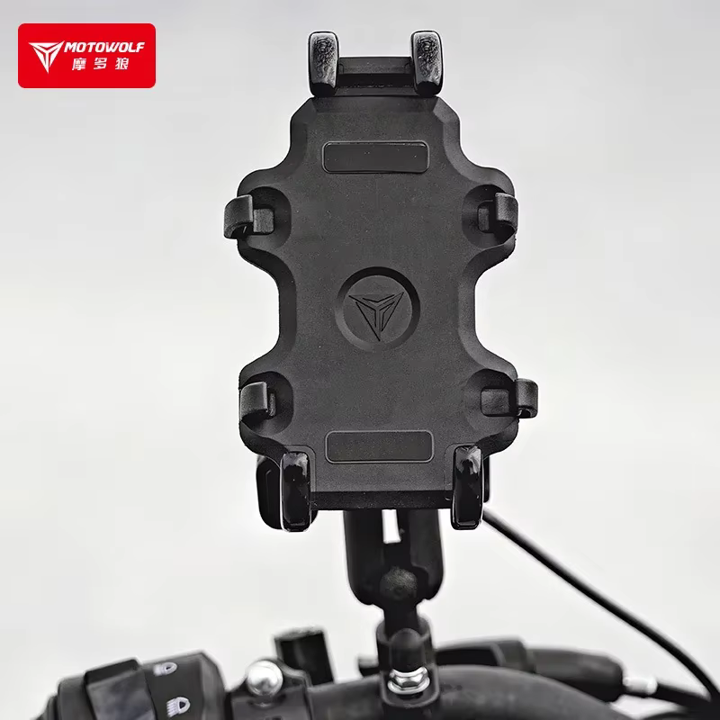 Soporte para móvil de moto de aluminio con carga USB para manillar