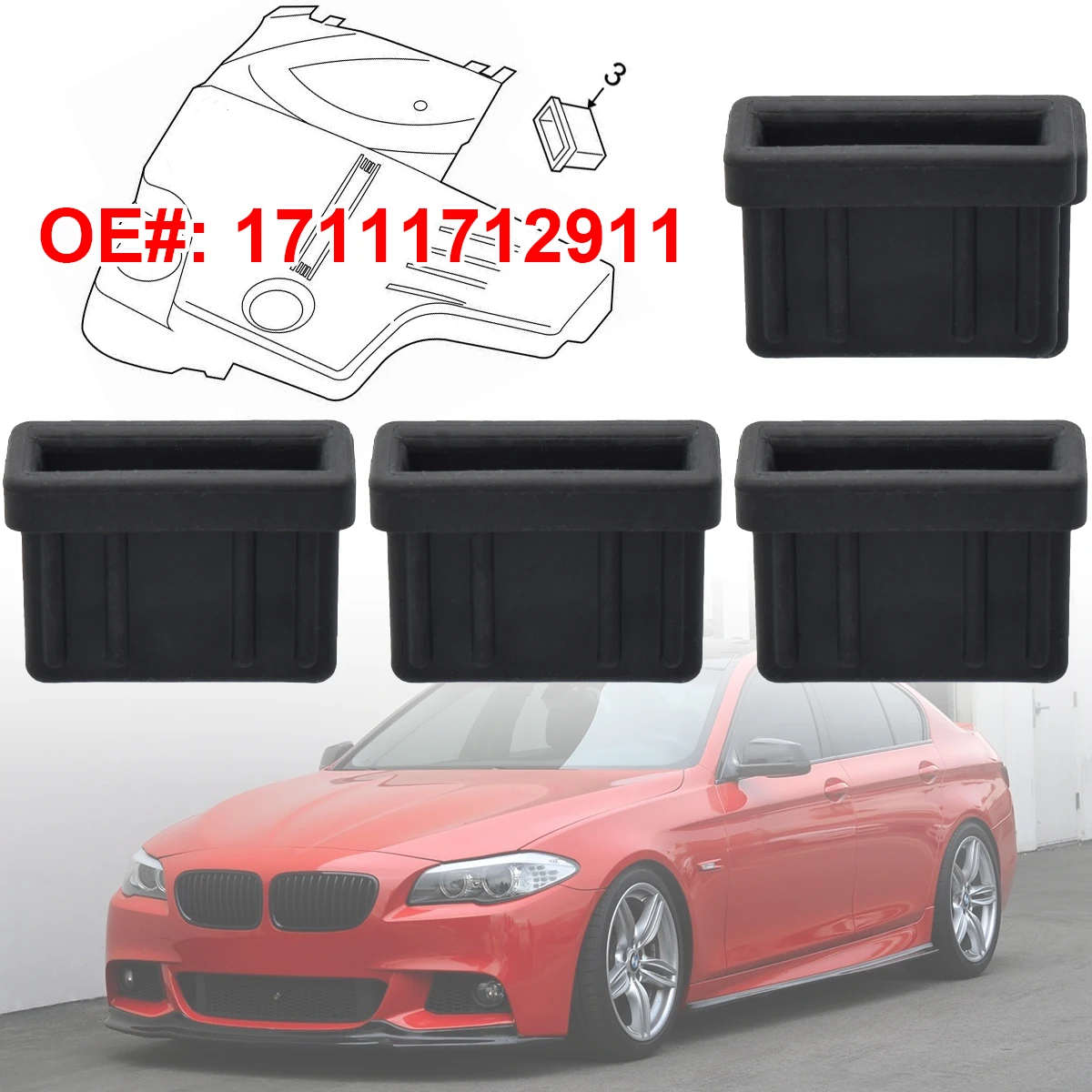 Cubierta superior de goma para radiador motor BMW