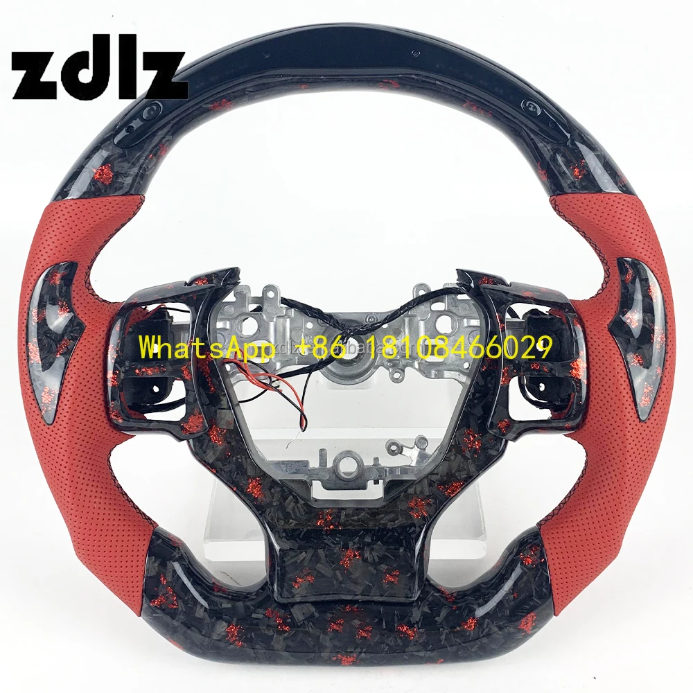 Volante de fibra de carbono forjado rojo con LED para Lexus IS/ES/NX